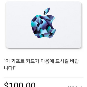 애플 기프트카드 $100