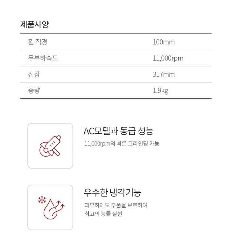 마끼다 무선 충전 그라인더(배터리 18V 6.0Ah2개--5