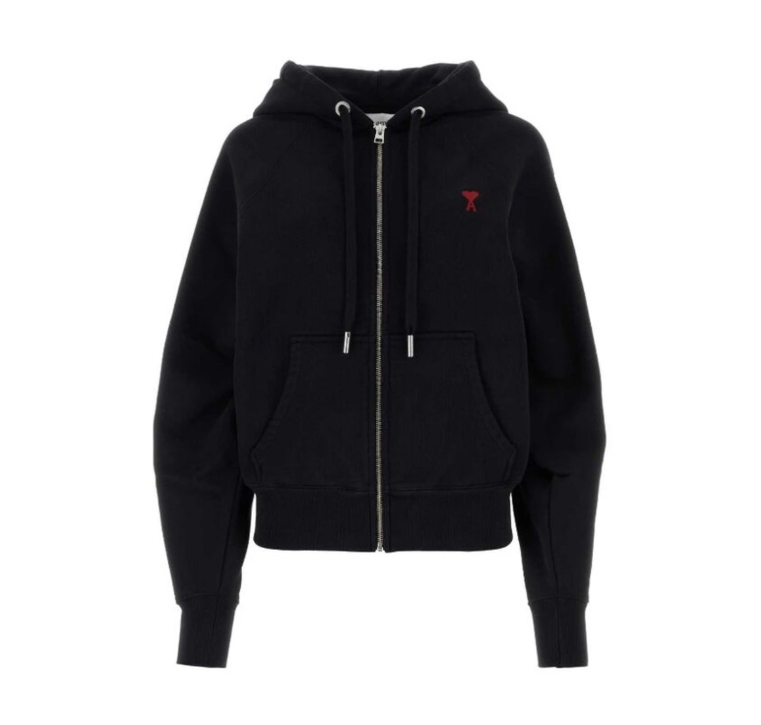 Ami 아미 하트로고 후드집업 블랙 XL