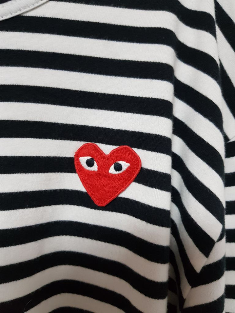 꼼데 가르송 여성 줄무늬티--1