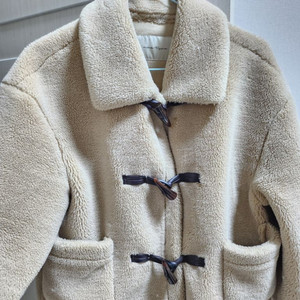 아이보리 밍크털 숏 코트 자켓