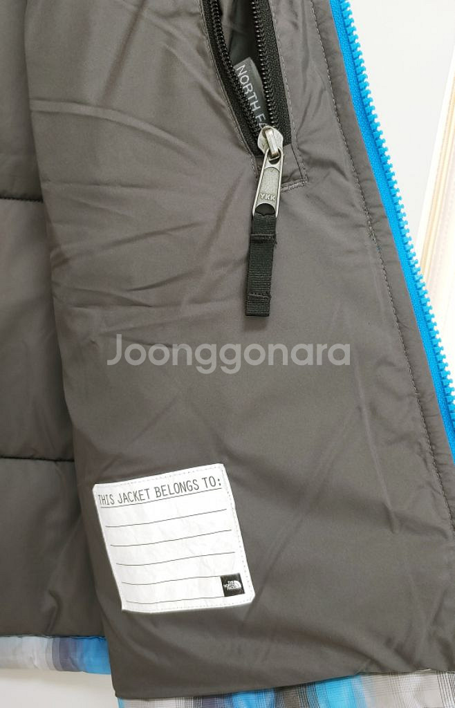 [L] 노스페이스 패딩조끼 체크블루블랙284--5