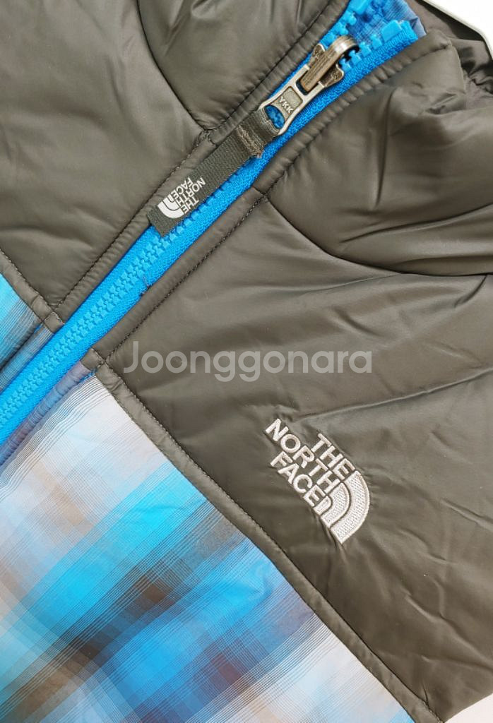 [L] 노스페이스 패딩조끼 체크블루블랙284--2