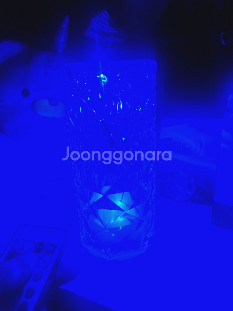 새상품 원형 크리스탈 다이아몬드 탁상 램프 *리모콘--3
