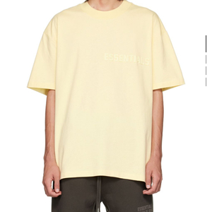 에센셜 옐로우 플로킹 티셔츠