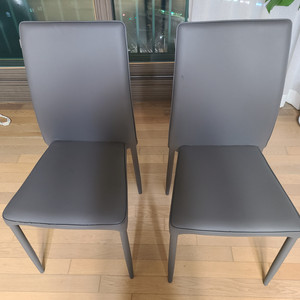 [의자] 현대 리바트 드레싱 가죽 식탁 의자 회색 2개