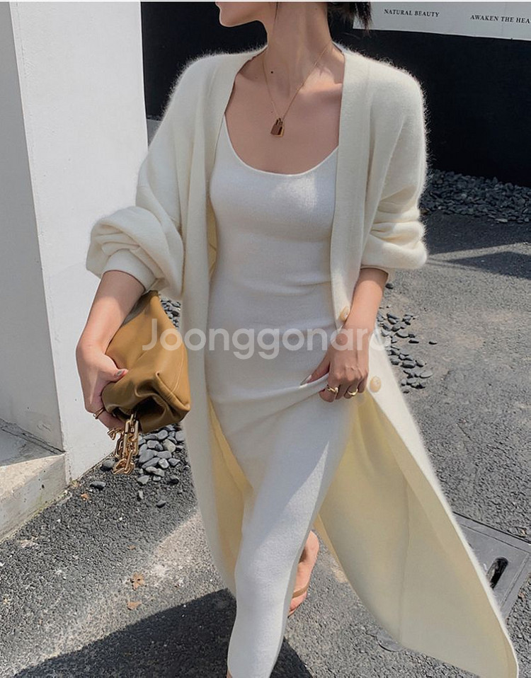 (새제품)롱 니트 아이보리가디건--1