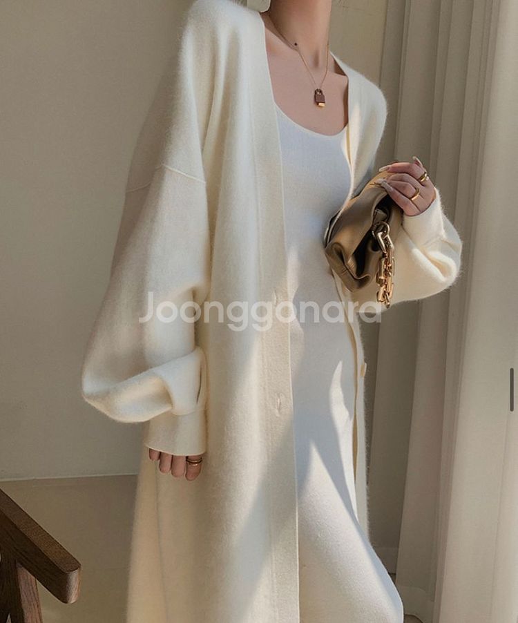 (새제품)롱 니트 아이보리가디건--0