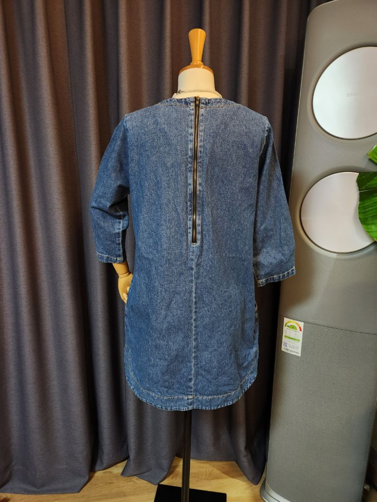 M. 빈티지 데님 롱셔츠 원피스--3