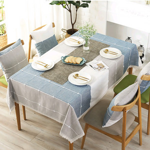 레이스 블루 예쁜 식탁보 테이블보 홈 주방 인테리어