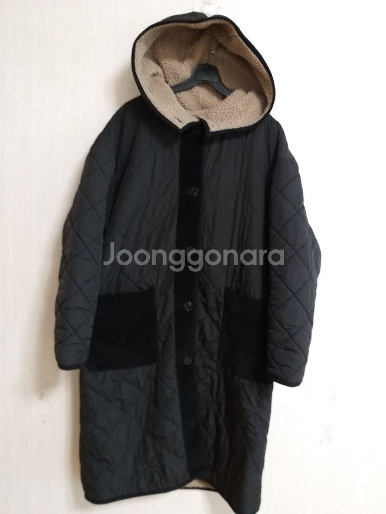 여성 에잇세컨즈 오버핏 누빔 후리스 패딩코트--8