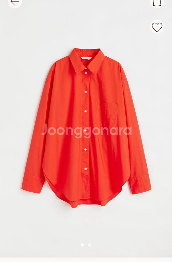 H&M 오버핏 레드 남방--3