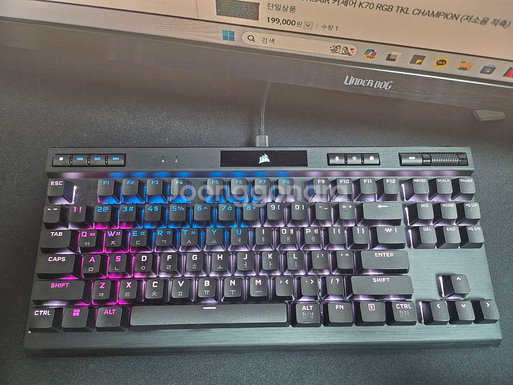 커세어 K70 TKL 챔피언 저소음 적축 8K 지원 팝--4