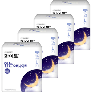 화이트 입는 오버나이트 중형 8개 x 4팩