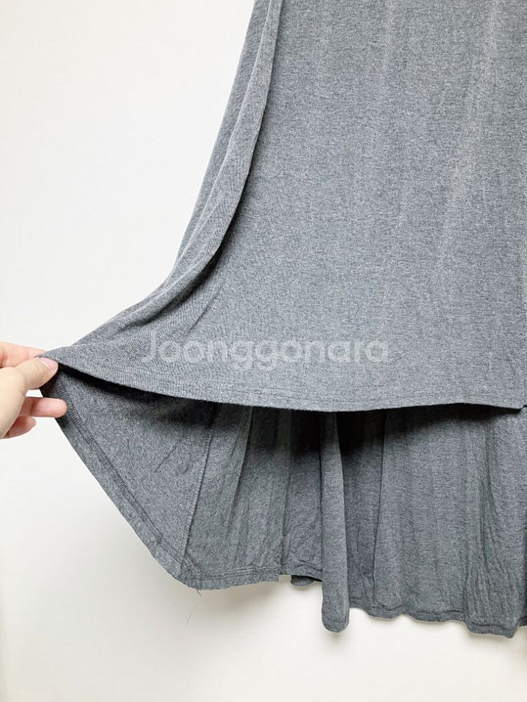 22-26인치/언발란스 그레이 롱스커트--2