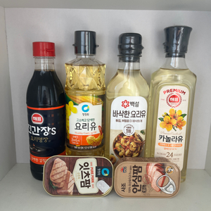 진간장+카놀라유+요리유+햄2개(미개봉 일괄)