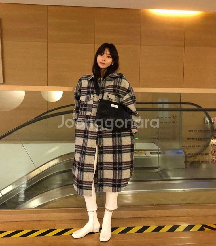 아상블라주 체크 아우터 택포--2