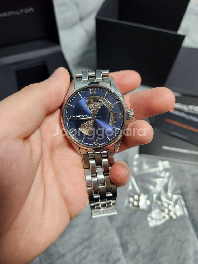 해밀턴 재즈마스터 오픈하트 청판 42mm--5