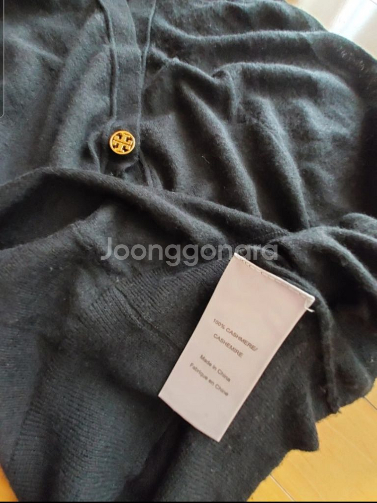 토리버치 캐시미어 블랙가디건--2