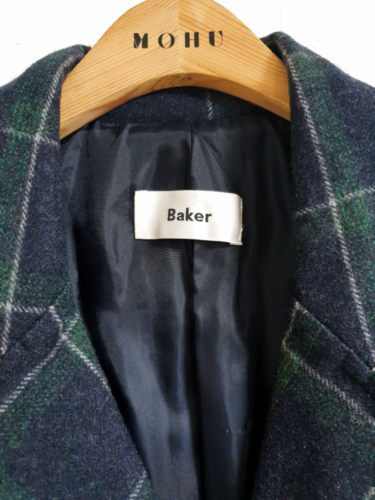 베이커 울 체크코트 FREE--2