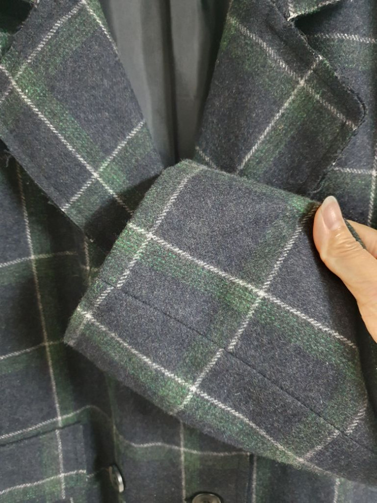 베이커 울 체크코트 FREE--3