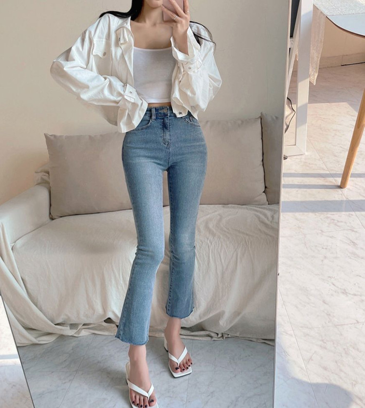 모디핏 그레이연청 8부 세미부츠컷 이미지