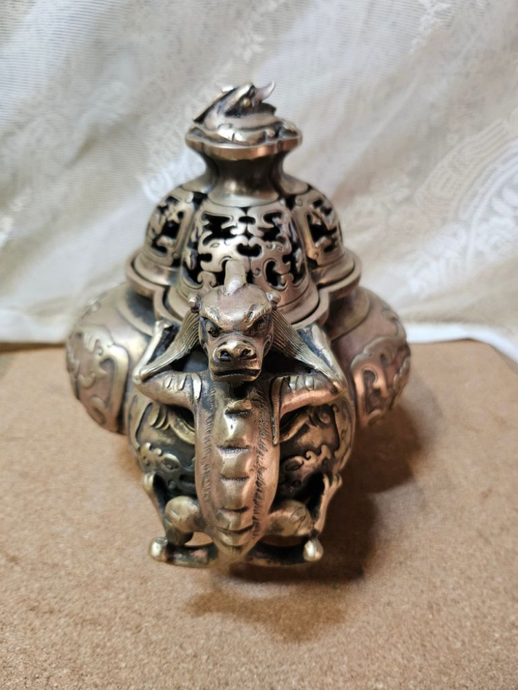 중국 황실 명품 황동 향로 이미지