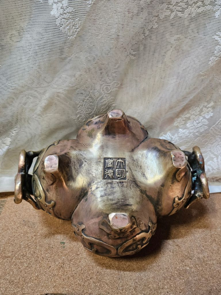 중국 황실 명품 황동 향로 이미지