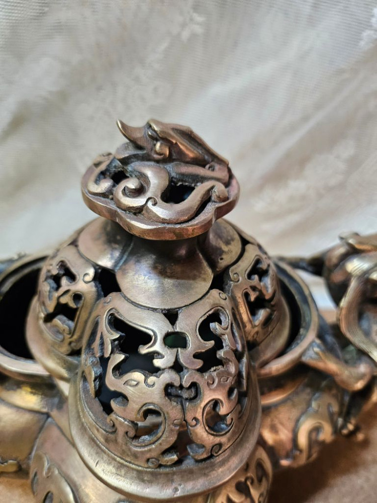 중국 황실 명품 황동 향로 이미지