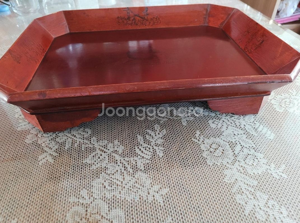 민속놀이 새겨진~/ 나무쟁반.모반--6