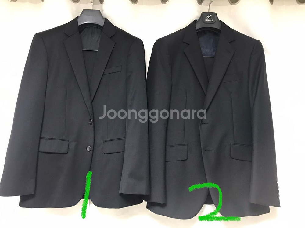 검정색 정장세트 2벌 100/32 모100%--0