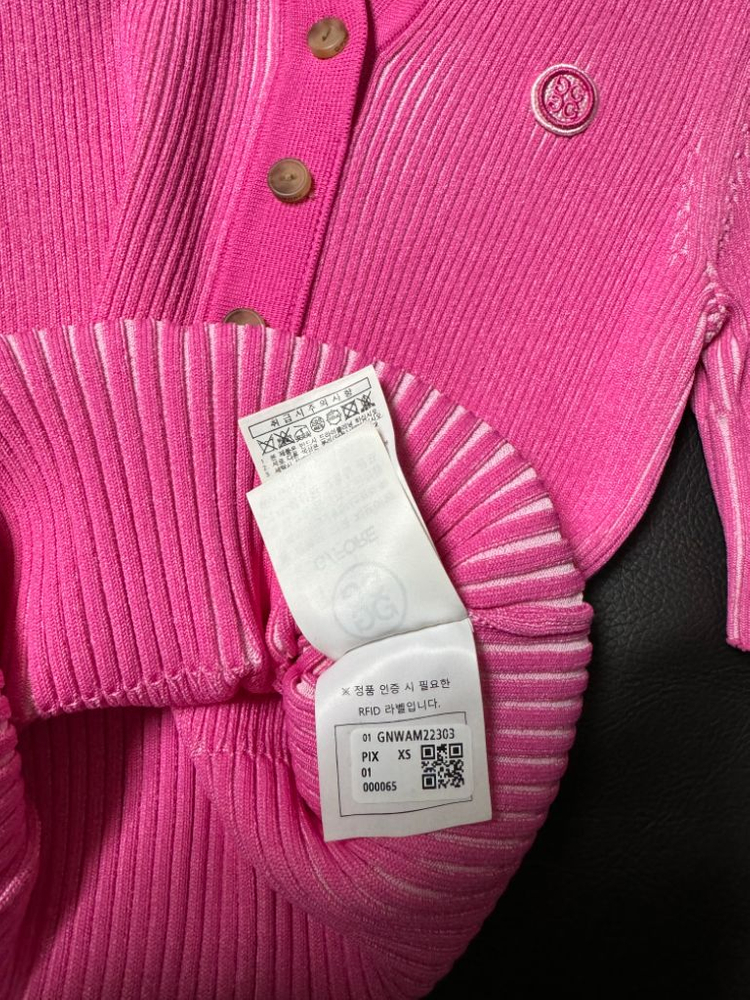 G/FORE 여성 골프웨어 카라 골지 니트 반팔티셔츠 이미지