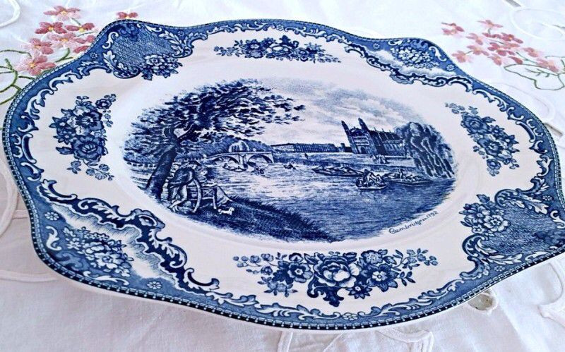 존슨브라더스 올드브리튼 캐슬 블루 오벌 서빙 접시 이미지