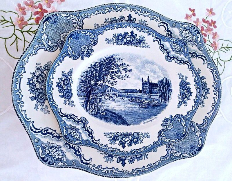 존슨브라더스 올드브리튼 캐슬 블루 오벌 서빙 접시 이미지
