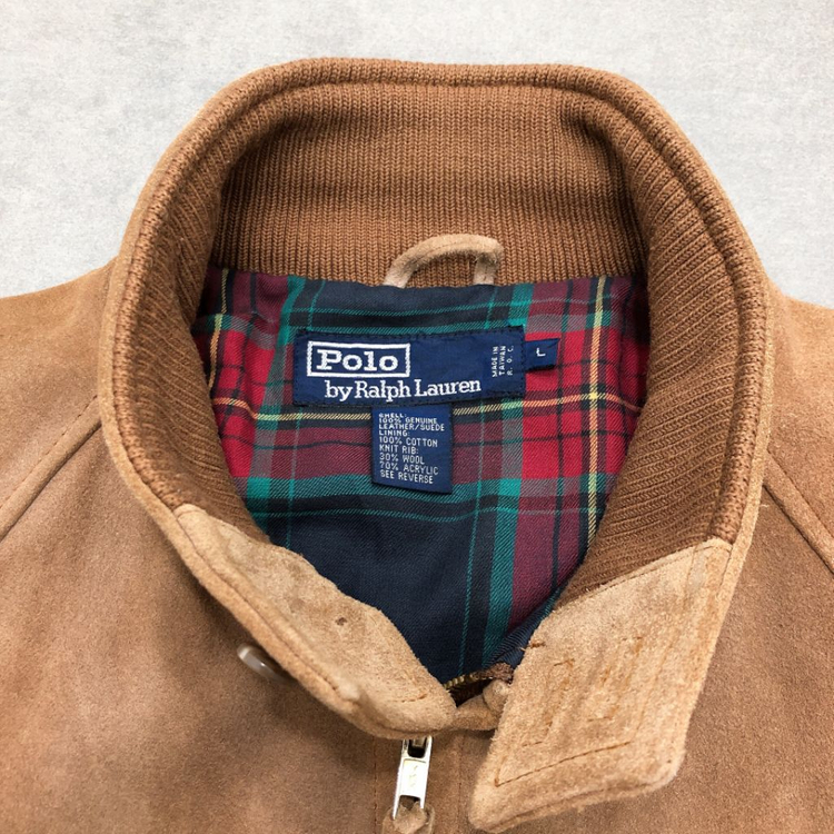 폴로 랄프로렌 스웨이드 레더 가죽 헤링턴 자켓 L 이미지