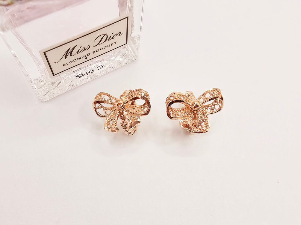 14k 망사 레이스 리본 귀걸이 이미지