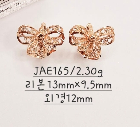 14k 망사 레이스 리본 귀걸이 이미지