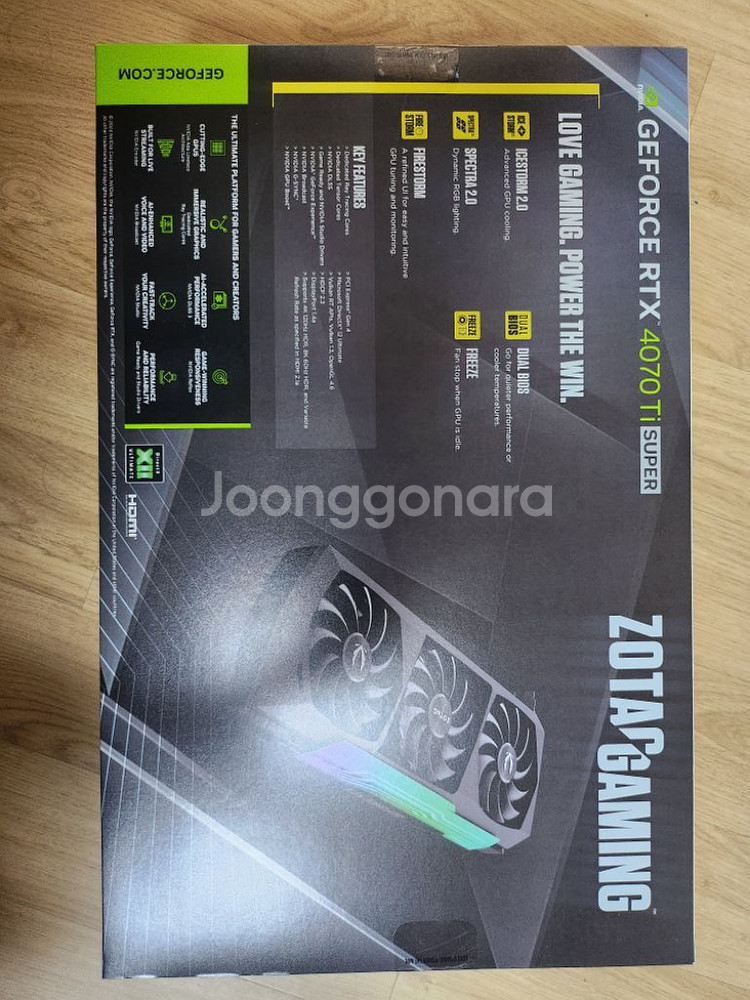 조텍 상급 amp 4070ti 슈퍼 팝니다.--2