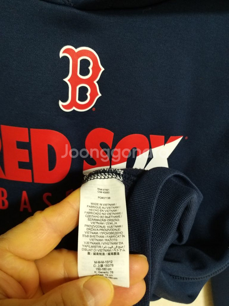남여주니어 보스턴레드삭스 기모 후드티(스판10-12)--4