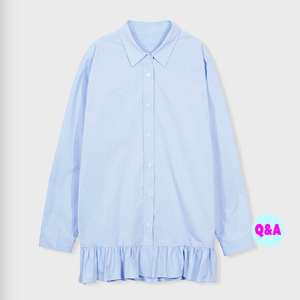 필로컬리 frilled mini shirt dress