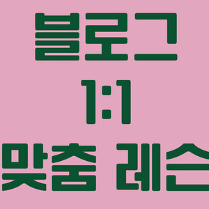 블로그 1:1 맞춤레슨 합니다.