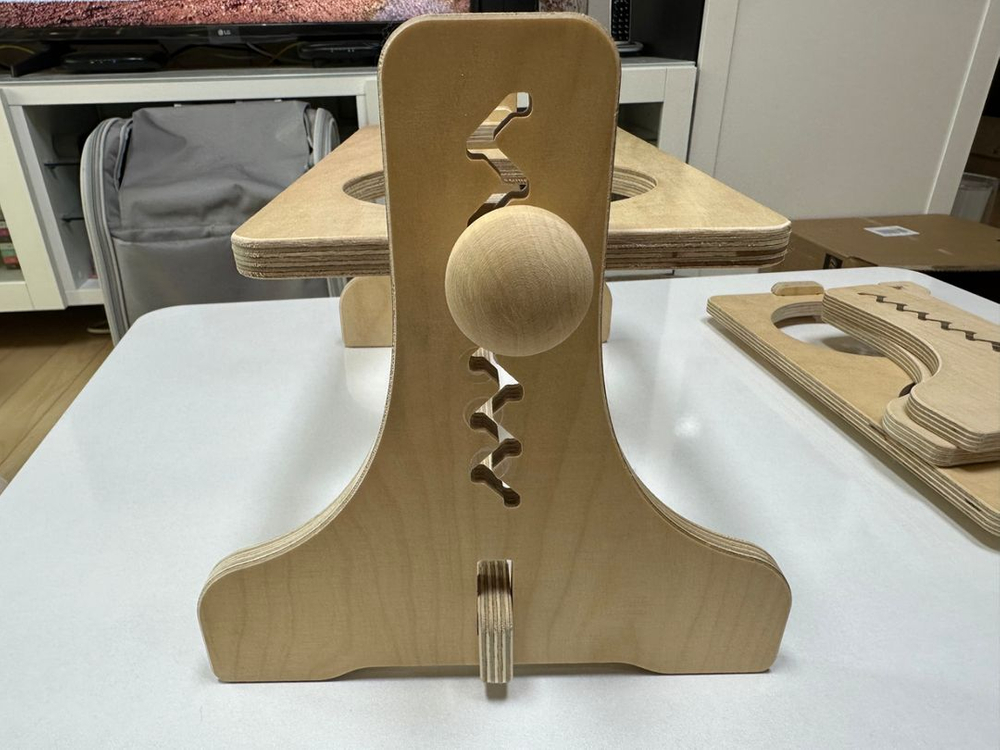 힐링타임 반려동물 높이조절 원목식탁 스테인리스 2구x2--1