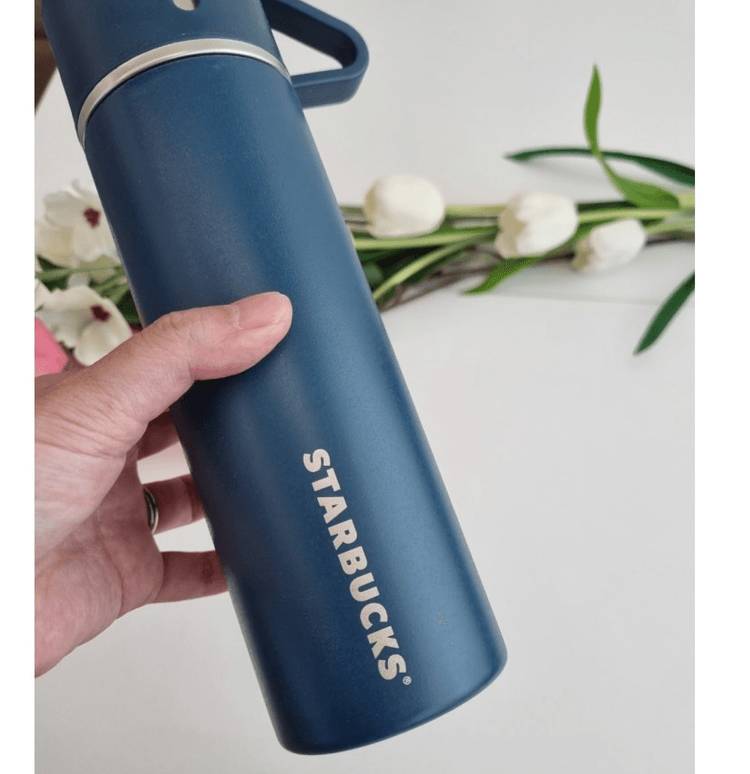 스타벅스 보온병세트 뚜껑 머그잔3개 클래식디자인 캠핑 이미지