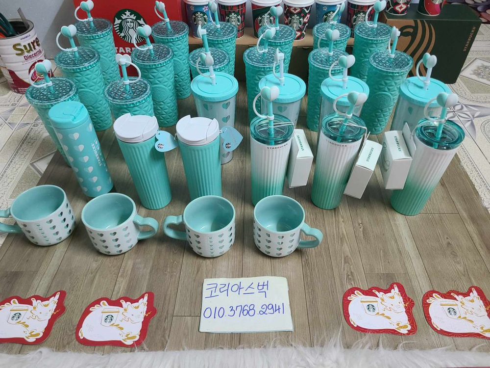 스타벅스 베트남 발렌타인 SS하트토퍼 민트 정글 콜드컵 이미지