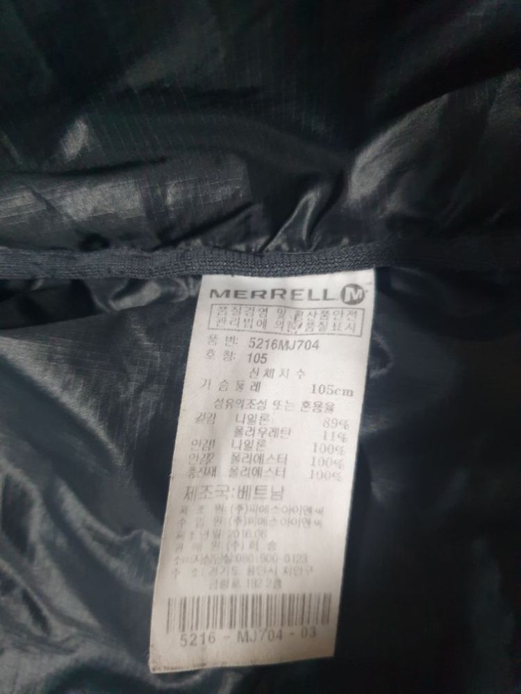머렐 경량패딩 자켓 집업 딥그레이 105 XL 이미지