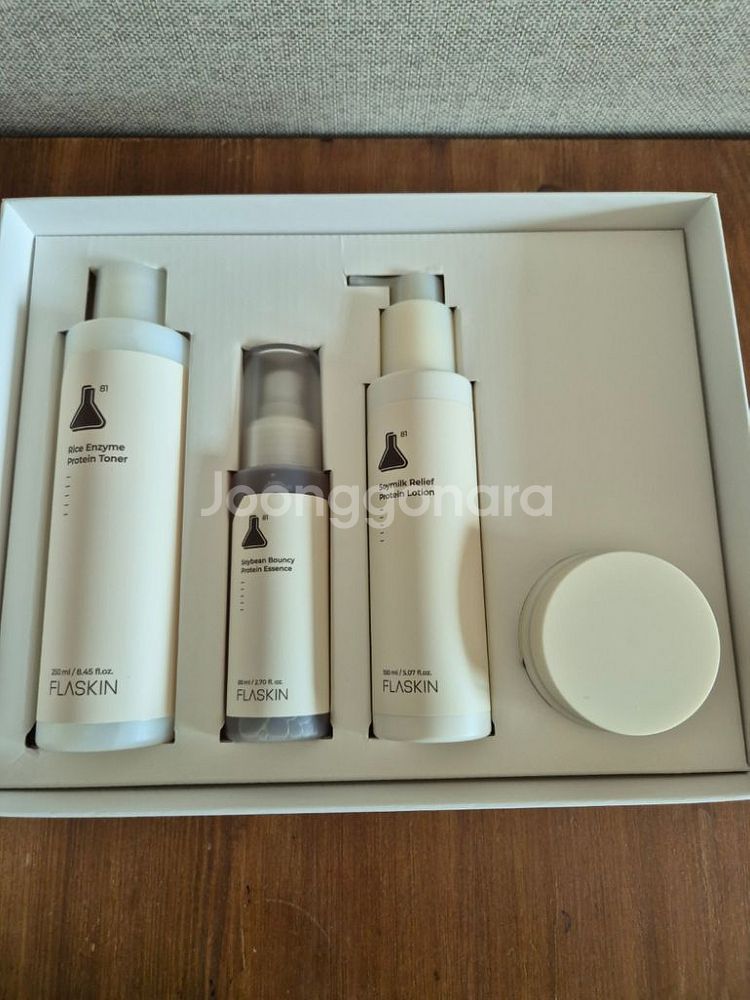 플라스킨 단백질 토너+에센스+로션+크림 세트--0