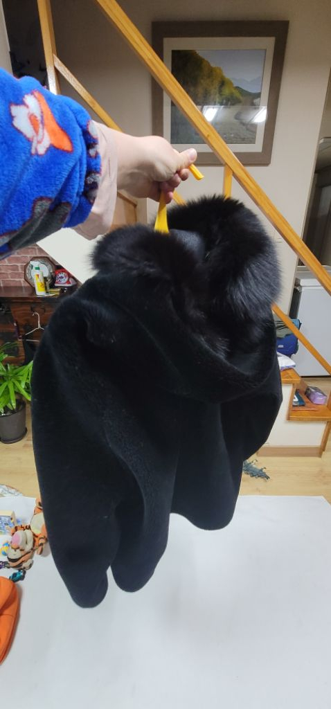 블랙 폭스후드양털숏무스탕 77~88 이미지