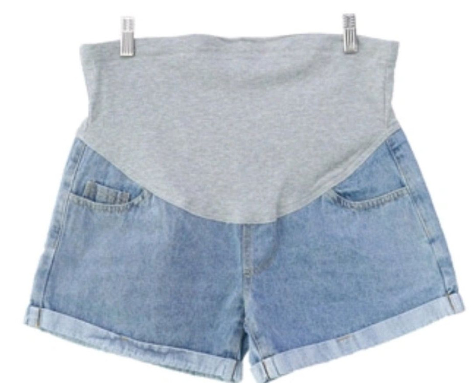 임산부 청 롤업 반바지, L (임부복)--1