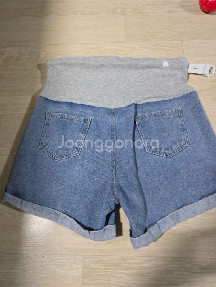 임산부 청 롤업 반바지, L (임부복)--4