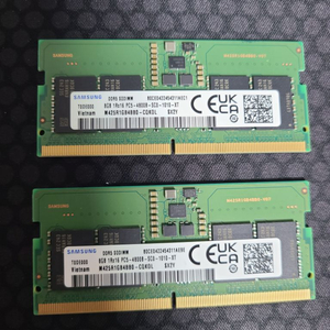 노트북 램 DDR5(4800) 8GB * 2개 팝니다
